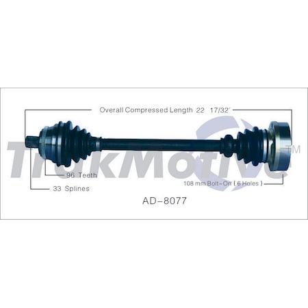 Surtrack Axle Cv Axle Shaft, Ad-8077 AD-8077